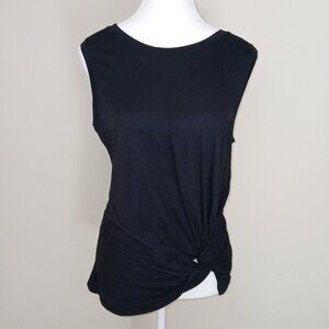 Fabletics Plush Twist Front Tank Top Black Size Small